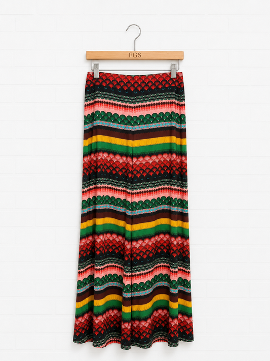 Alice + Olivia Athena Geometric Wide-Leg Pants- 6