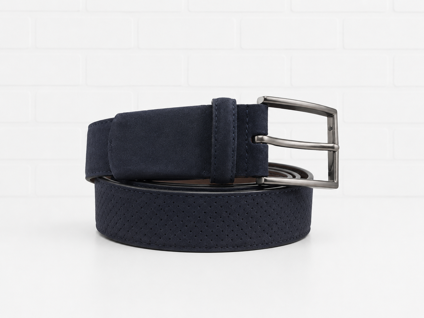 Georg Roth Starnberg Navy Suede Belt- 40