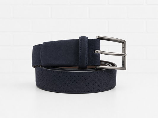Georg Roth Starnberg Navy Suede Belt- 40