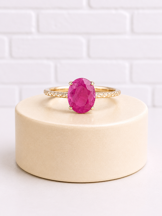 14K Gold Ruby Ring — Size 7