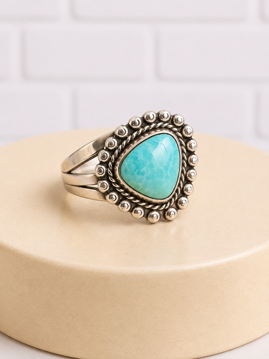 Sterling Silver Turquoise Ring — Size 7.75