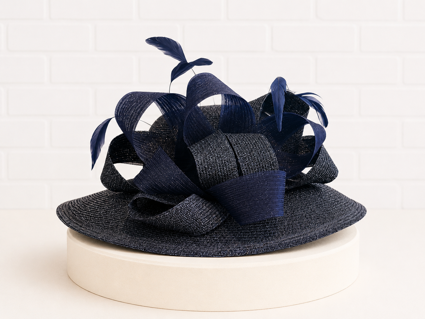 Wide Brimmed Navy Hat