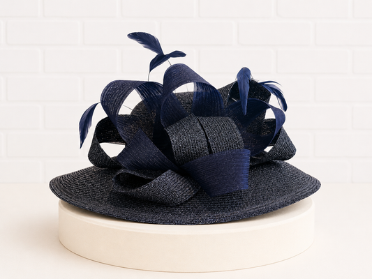 Wide Brimmed Navy Hat