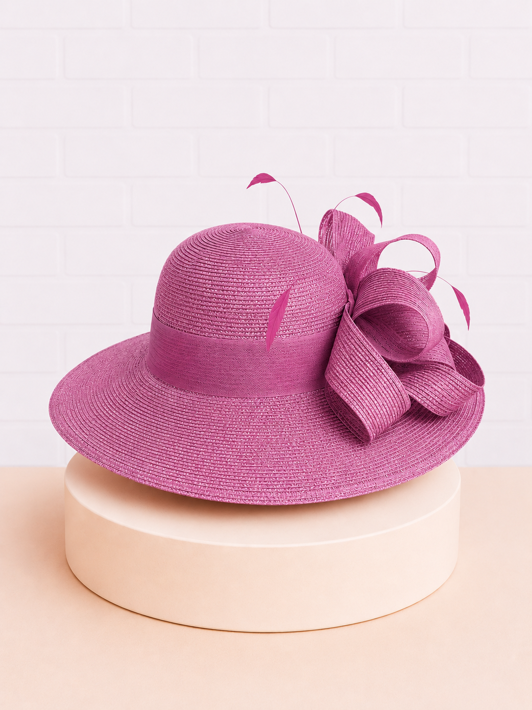 Wide Brimmed Pink Hat