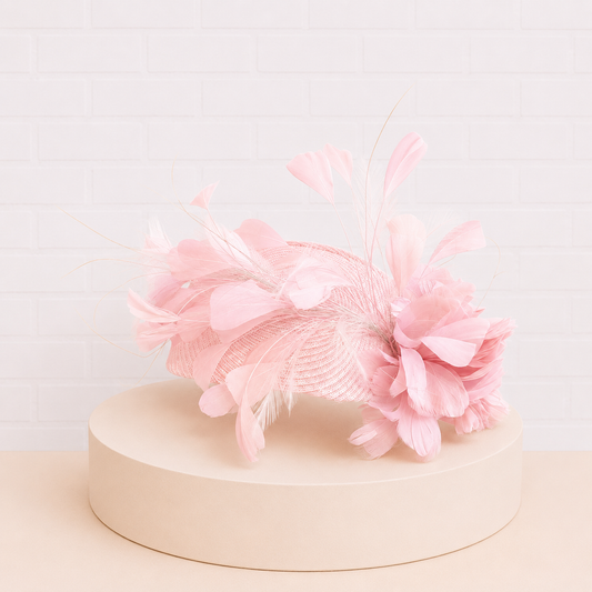 Isabella Lilac Fascinator Headband with Feather Accents