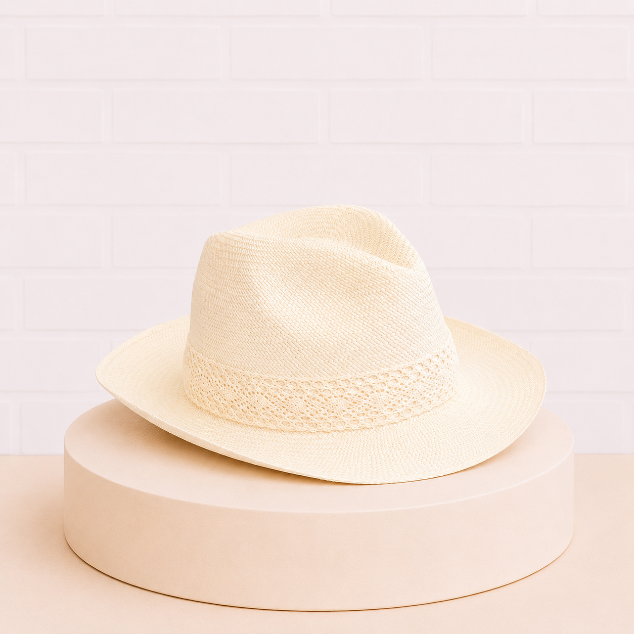 Habana White Lace Panama Hat — XL