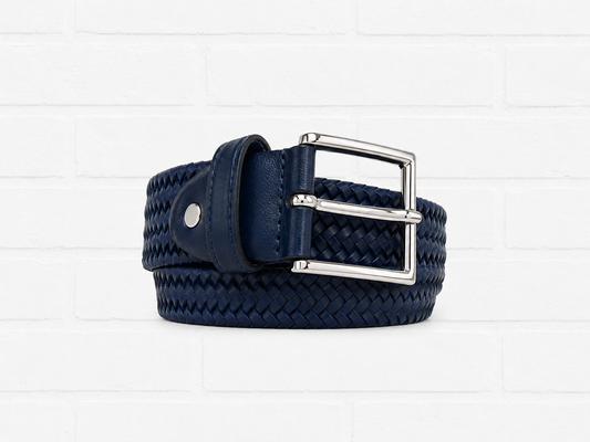 Georg Roth Braided Leather Sapphire Belt- 32