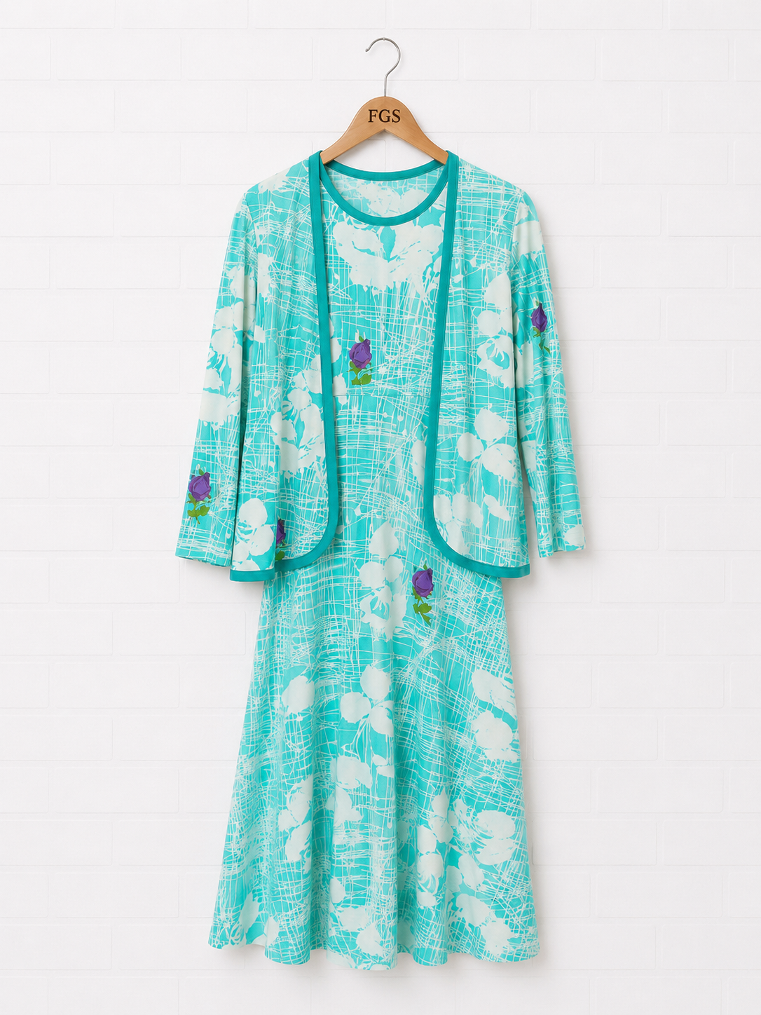 Lillie Rubin Dress & Jacket Matching Set- M
