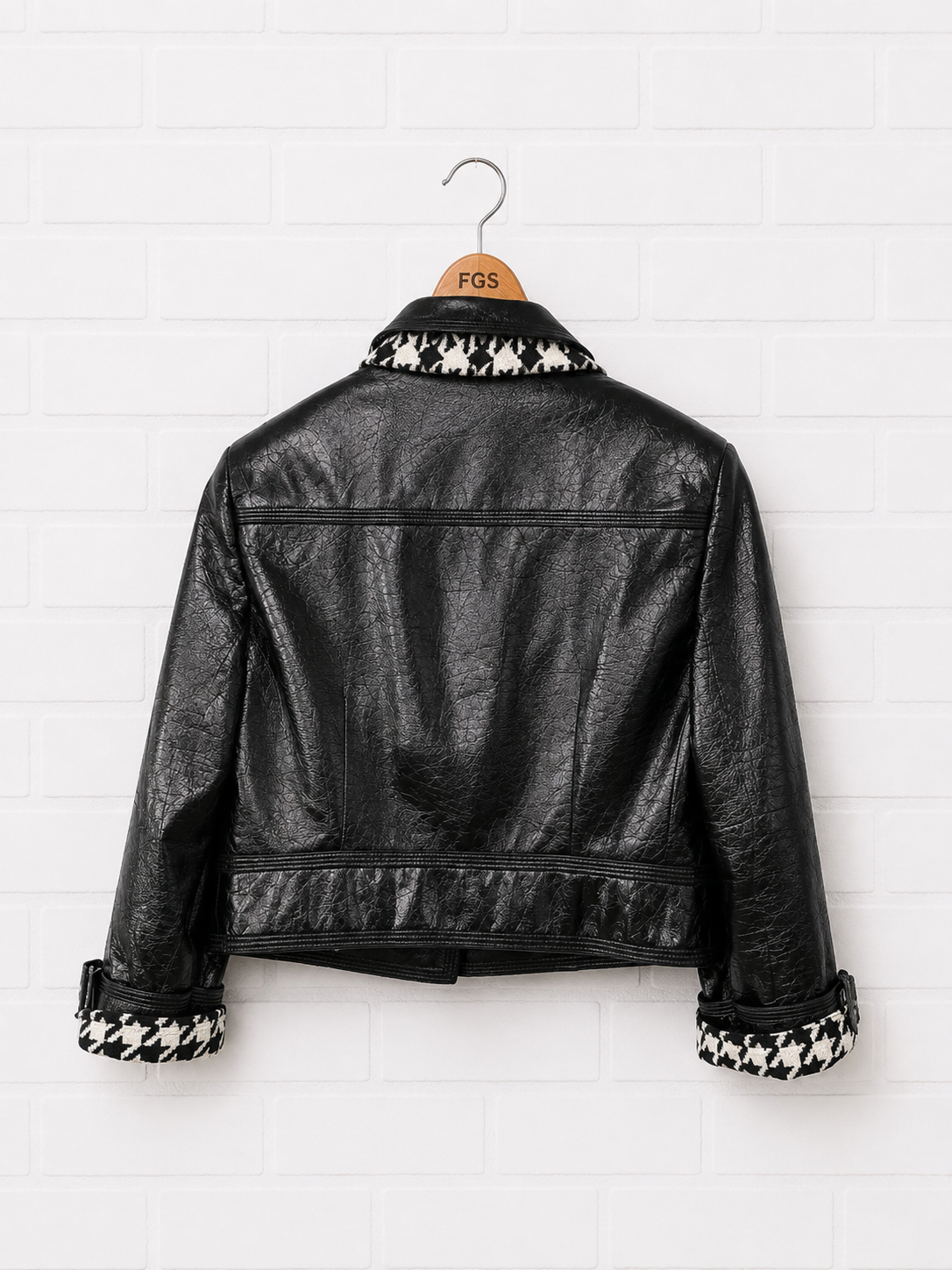 Carlisle Cracked Patent Leather Cropped Jacket- 10