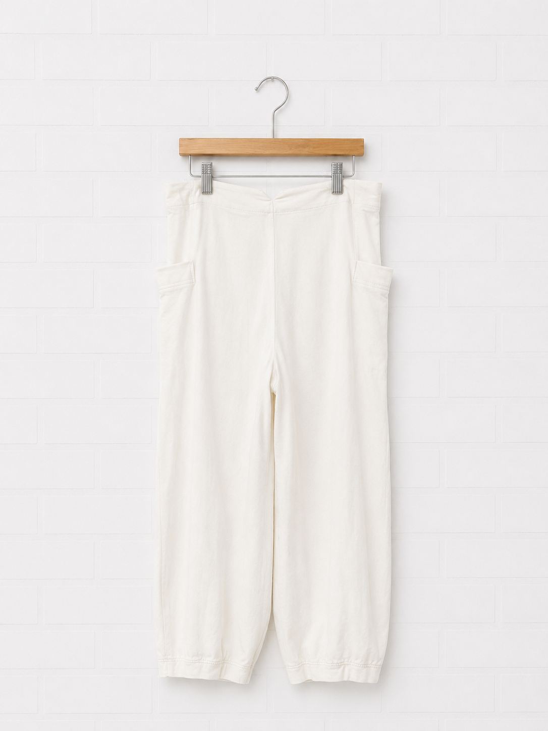 European Culture Optical White Trouser- L