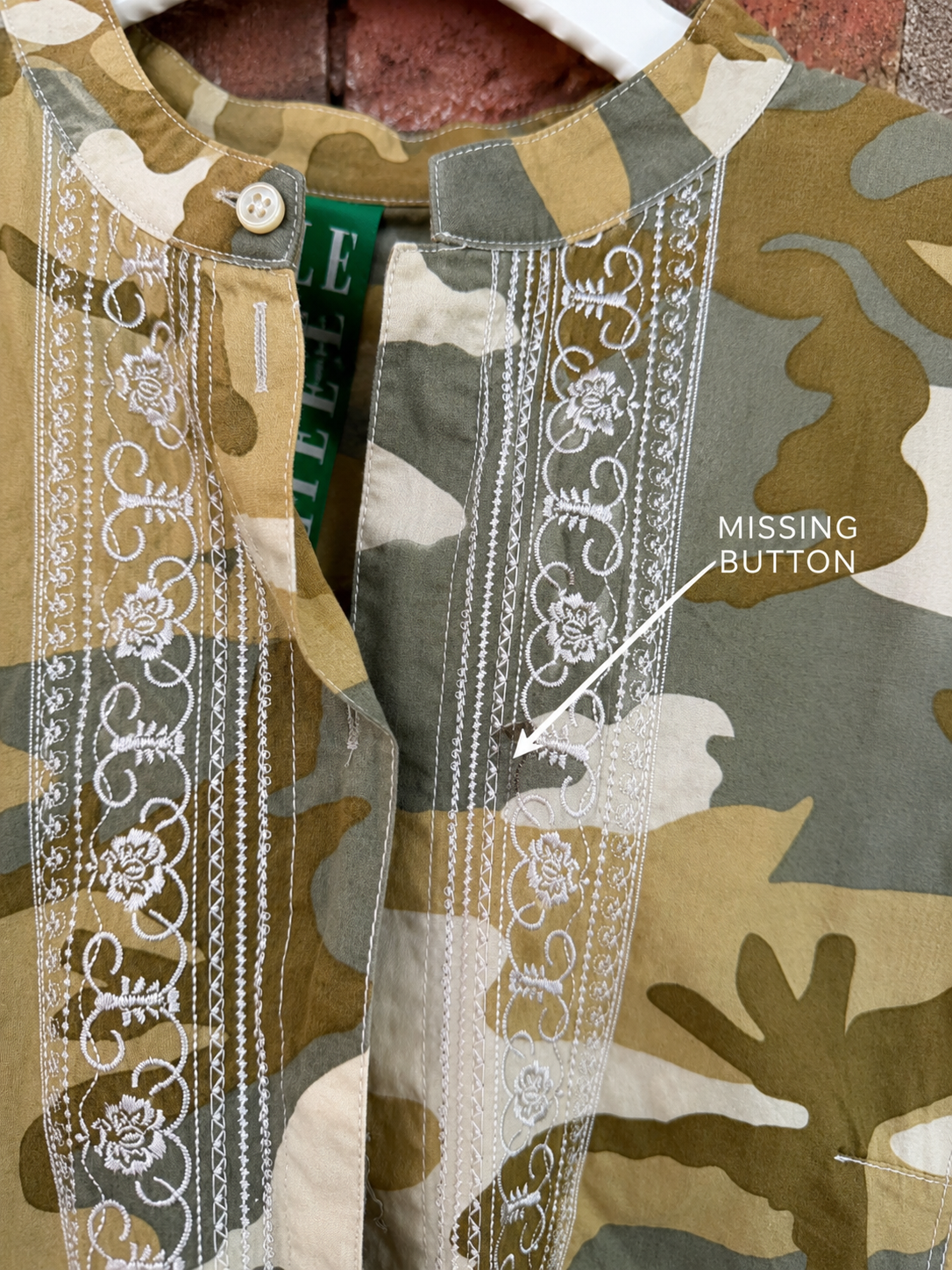 3J Workshop Camo Embroidered Cotton Blouse- M