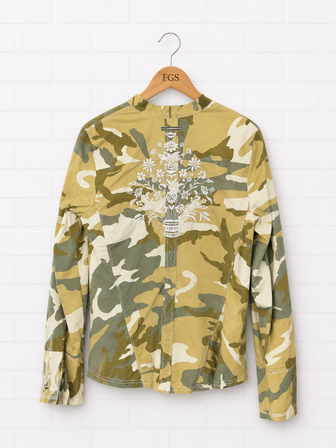 3J Workshop Camo Embroidered Cotton Blouse- M