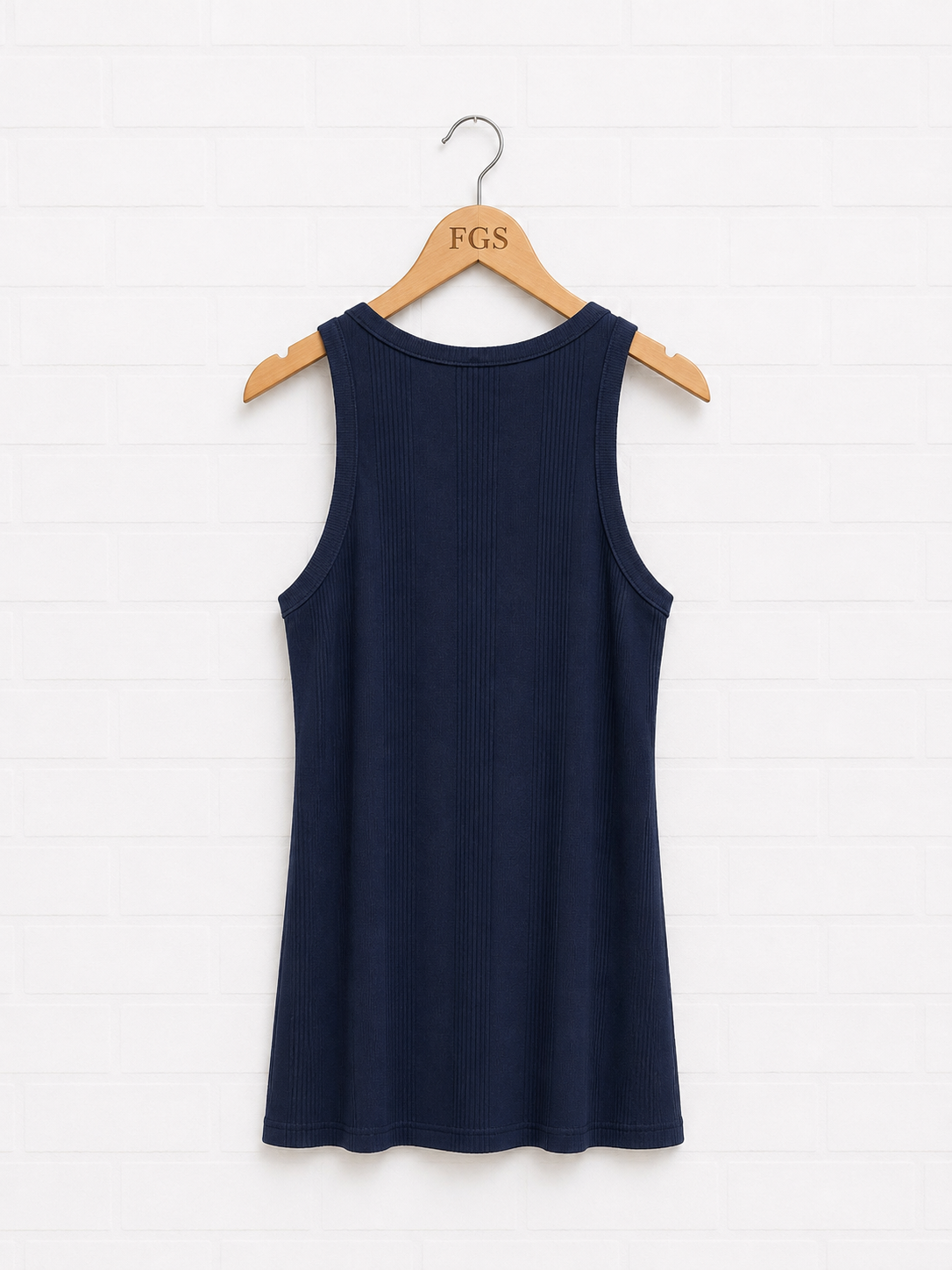 Milio Milano Ribbed Racerback Tank Navy- M