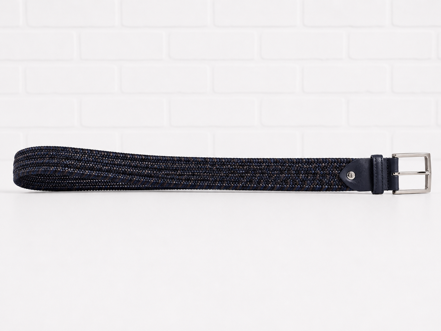 Georg Roth Freiburg Braided Leather Belt Blue & Grey - 34