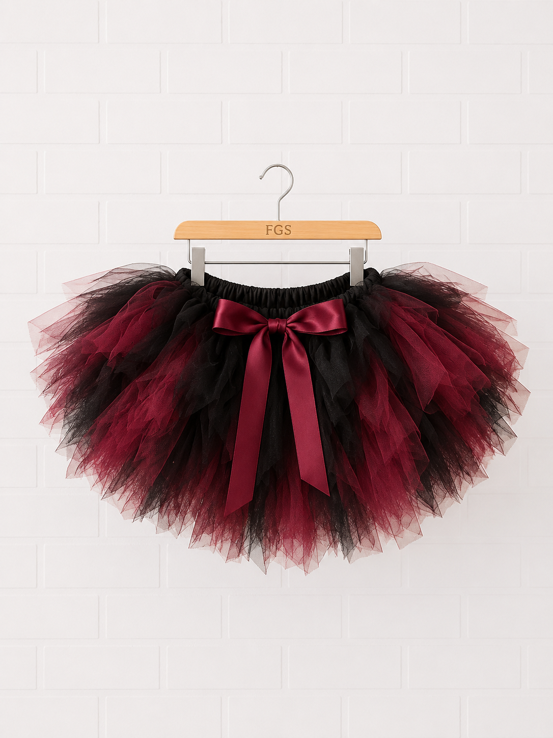 Black + Maroon Tutu- OS