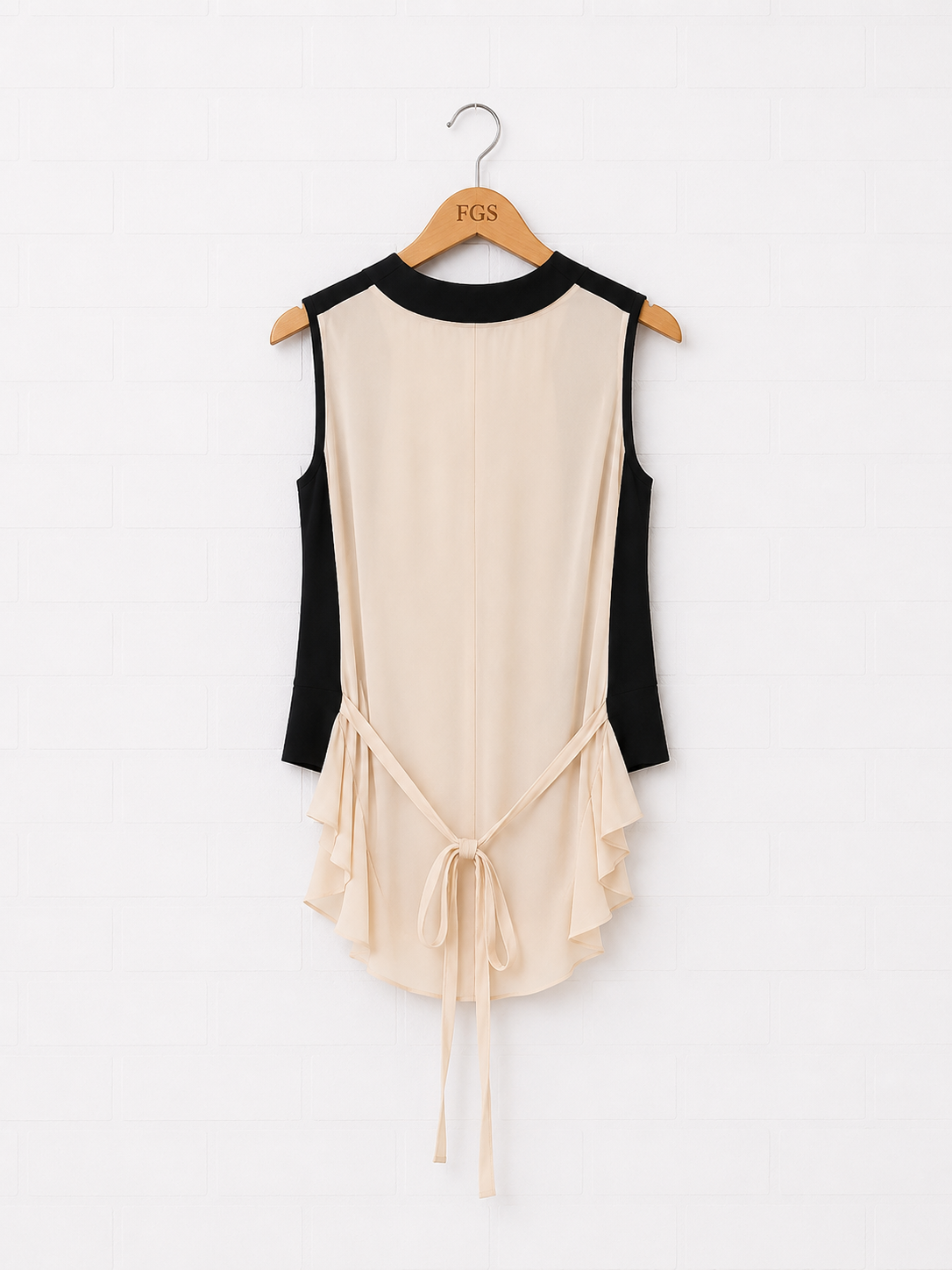 Chloe Layered Silk & Virgin Wool Tailored Vest Top-38
