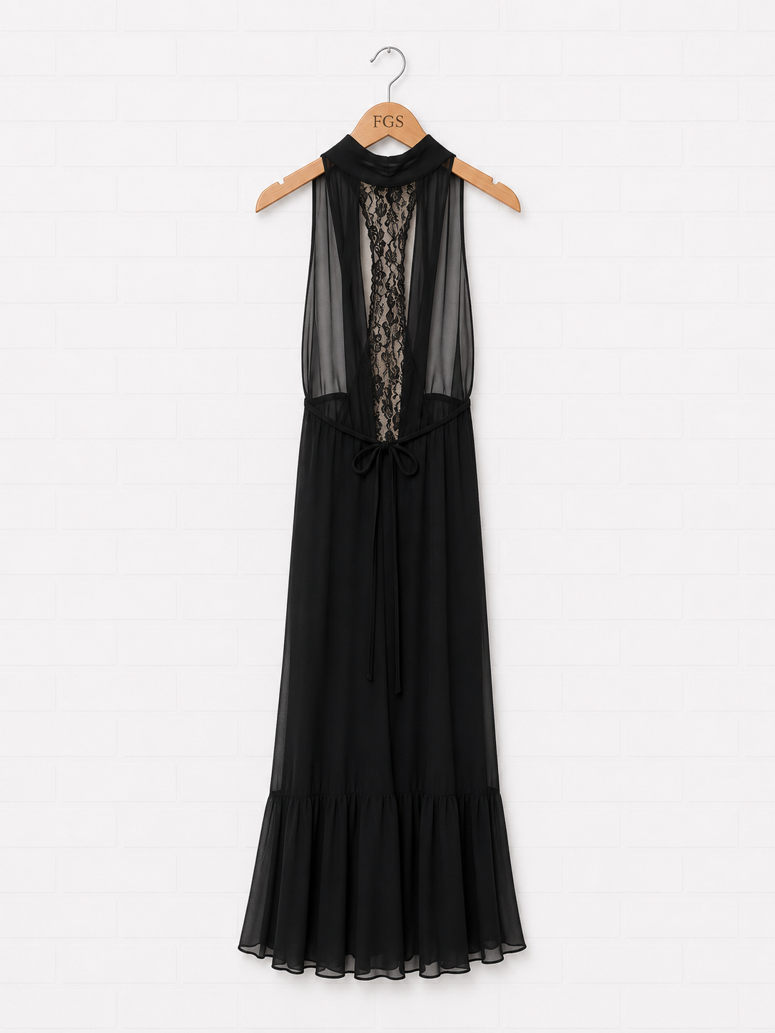 Haute Hippie Silk Chiffon Lace Back Duster Vest- M
