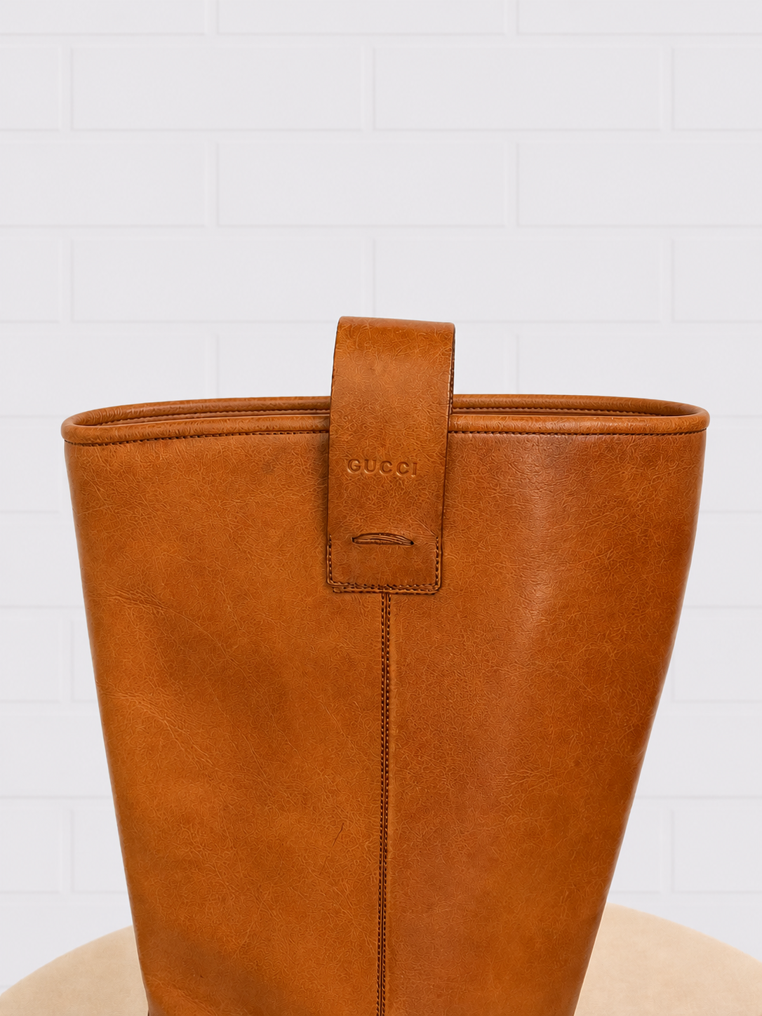 Gucci Calf Skin Leather Riding Boots- 8