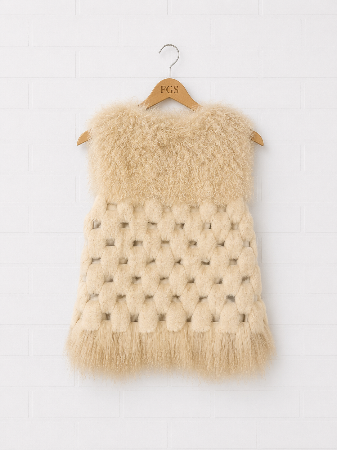 Mitchies Matchings Rabbit & Mongolian Lamb Fur Vest- M