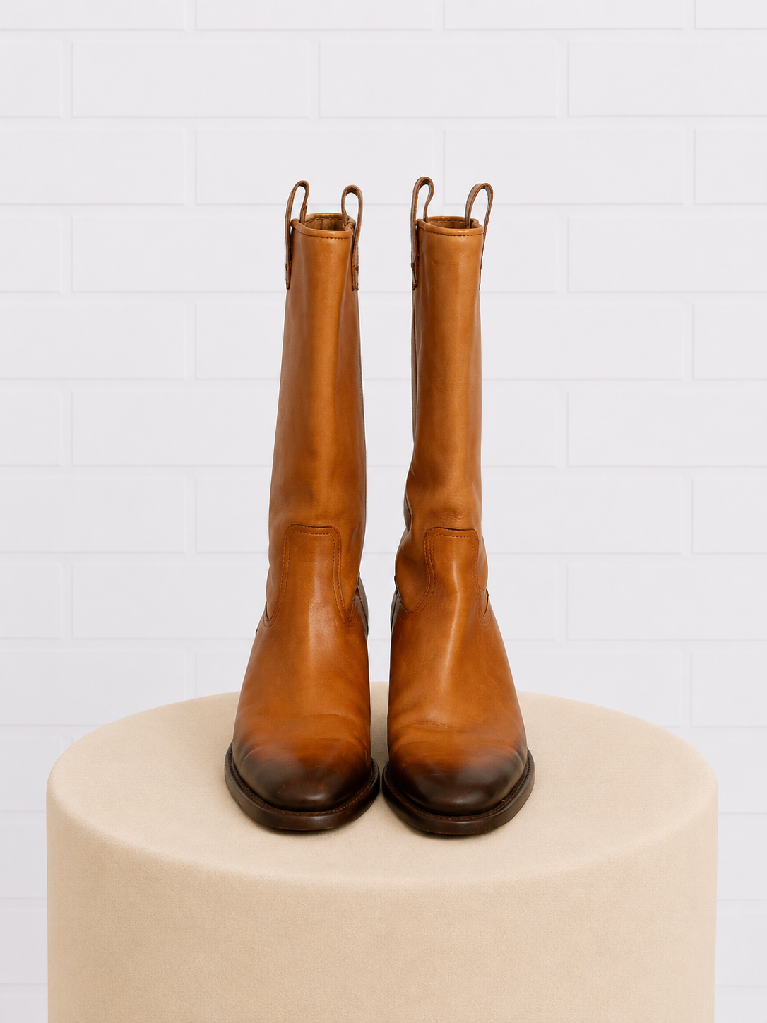 Gucci Calf Skin Leather Riding Boots- 8