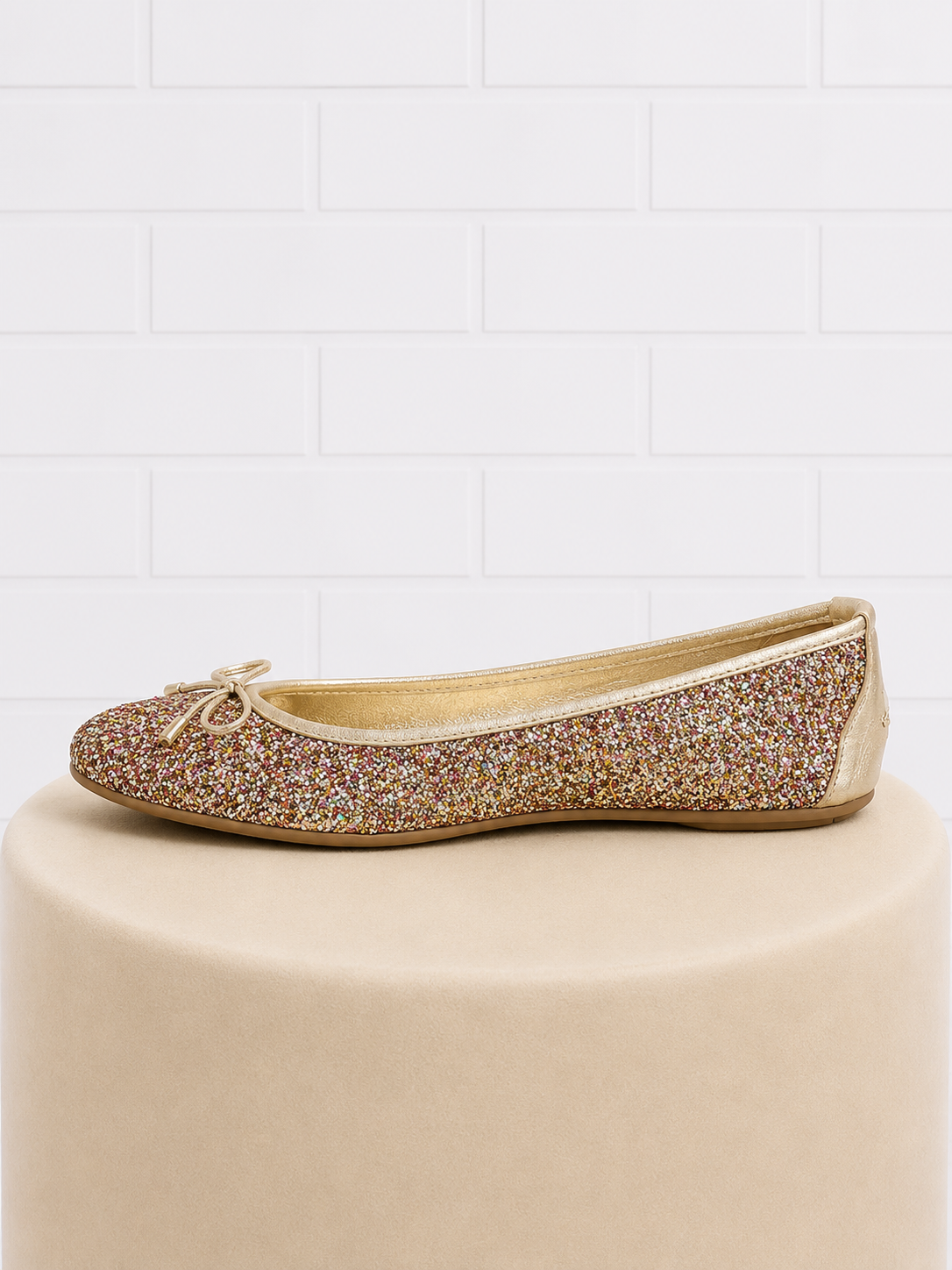 Jimmy Choo Walsh Coarse Glitter Ballet Flat- 8