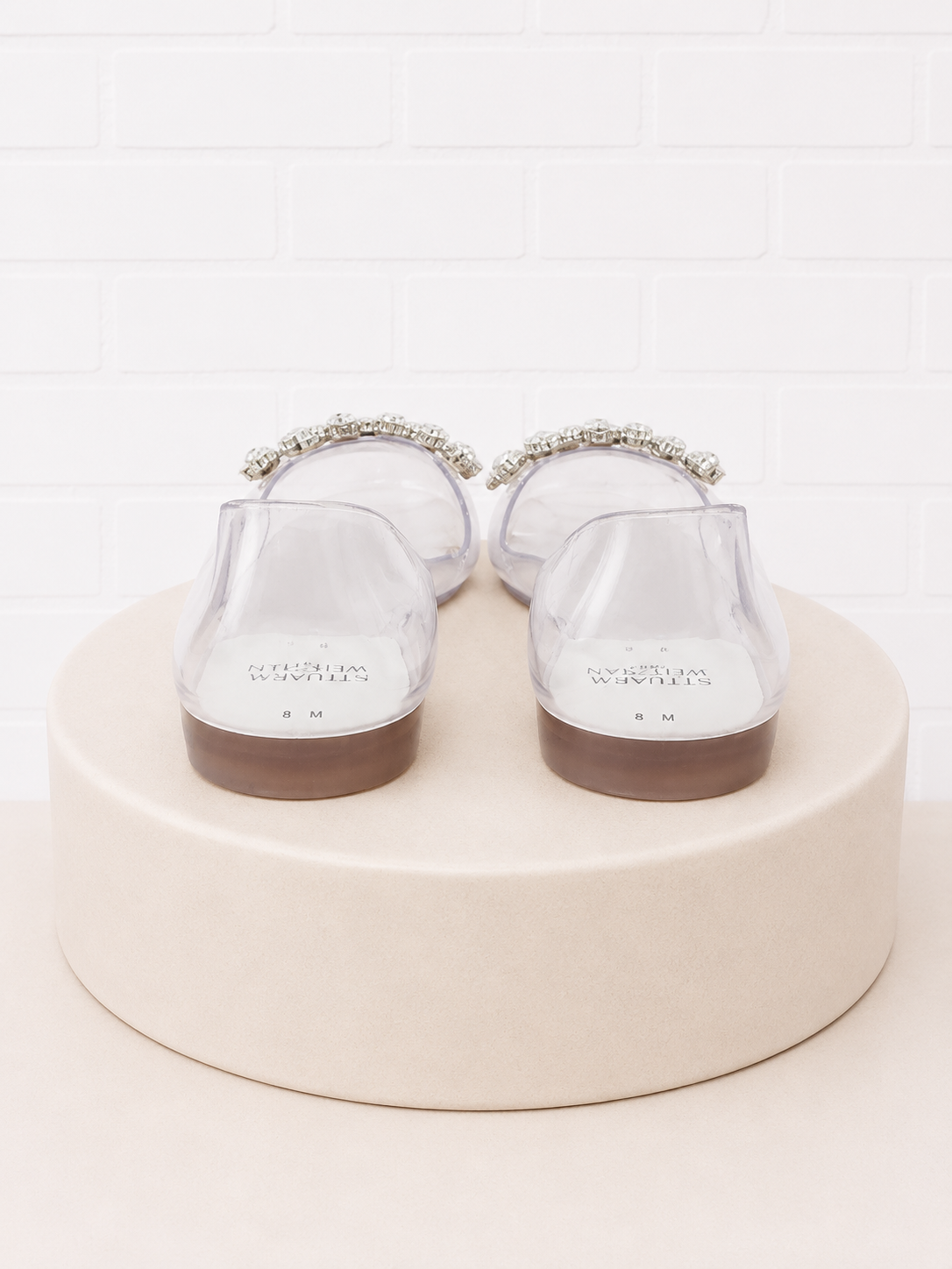 Stuart Weitzman Crystal Embellished Jelly Sandals- 8