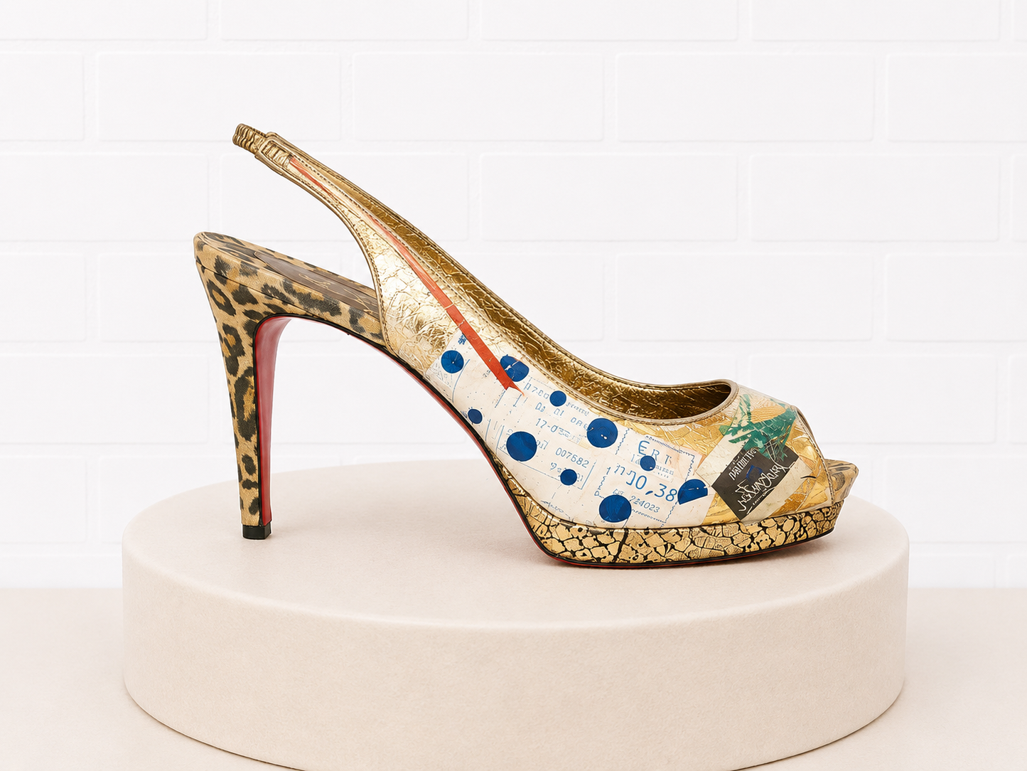 Louboutin Winter Trash Slingback Platform Pumps- 38