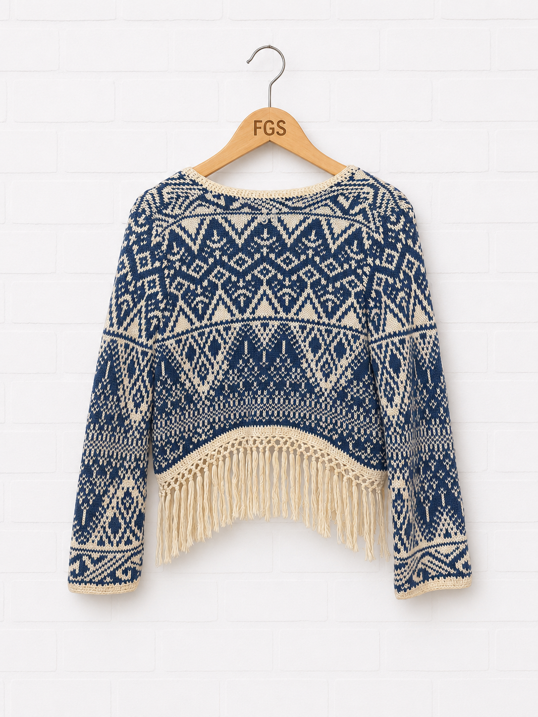 Odd Molly Geometric Fringe Knit Cardigan- 2