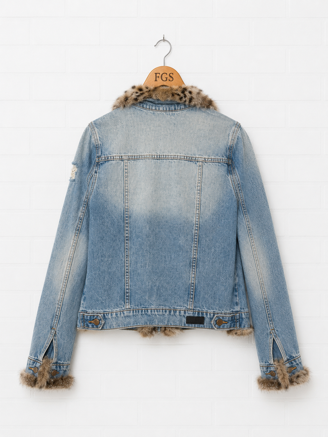 Andraes Tsagas Fur Lined Denim Jacket- S