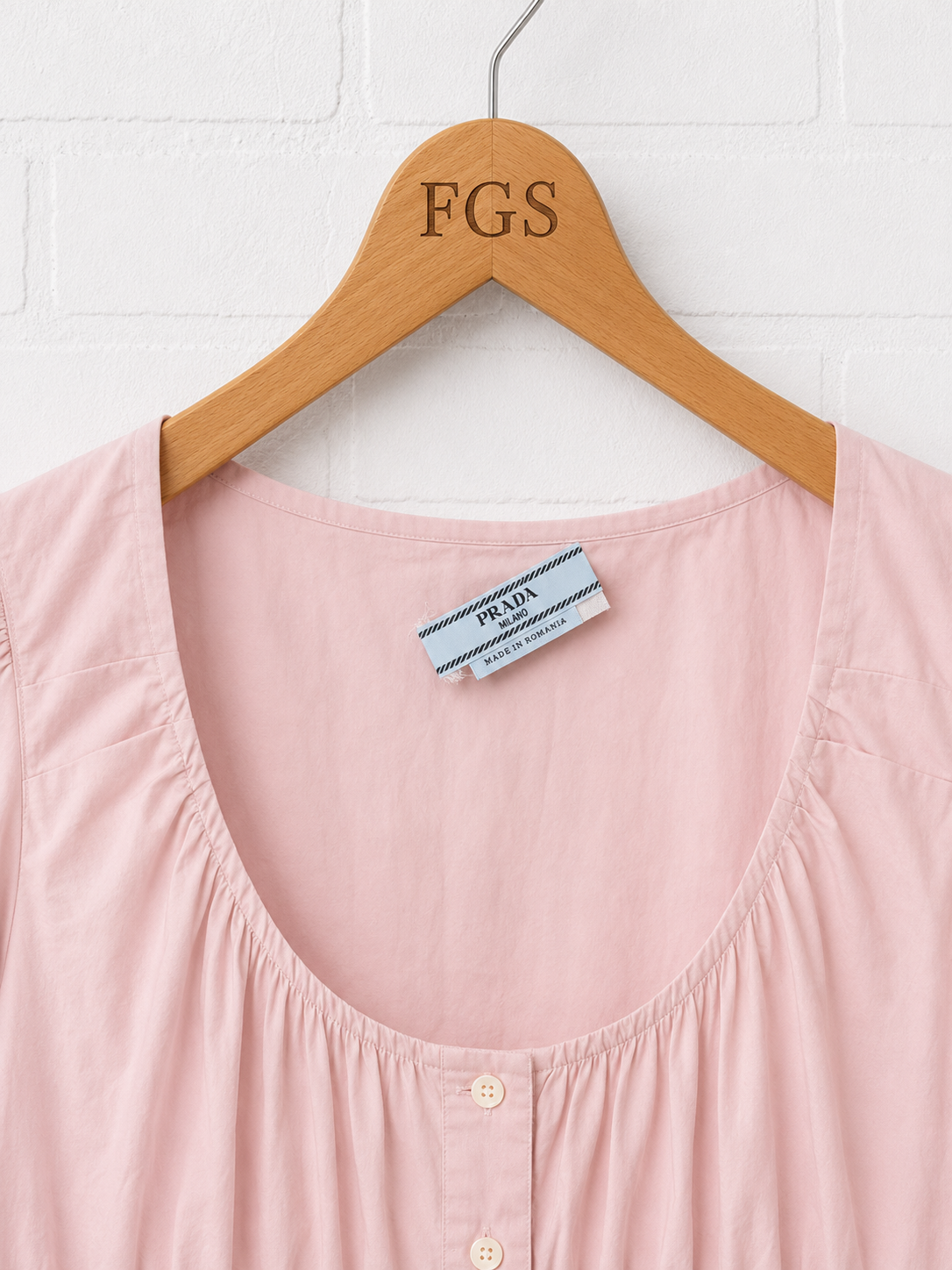 Prada Scoop Neck Button Blouse- 42