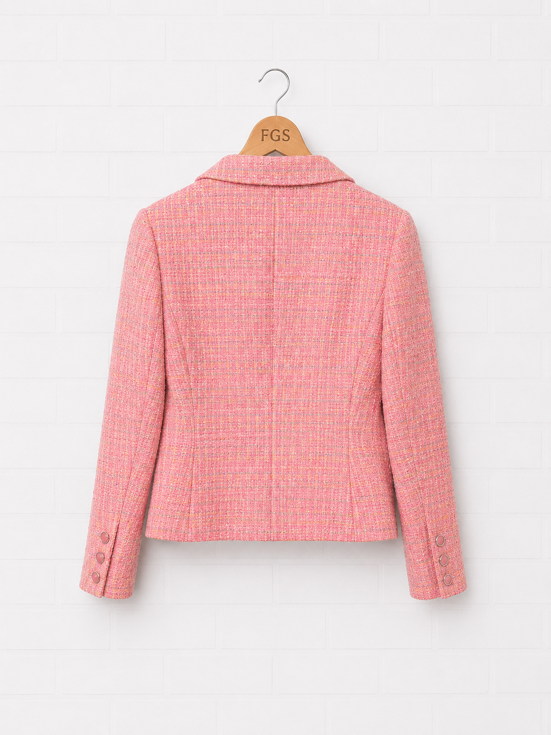 Peach Pink Tweed 4 Pocket Jacket- 42