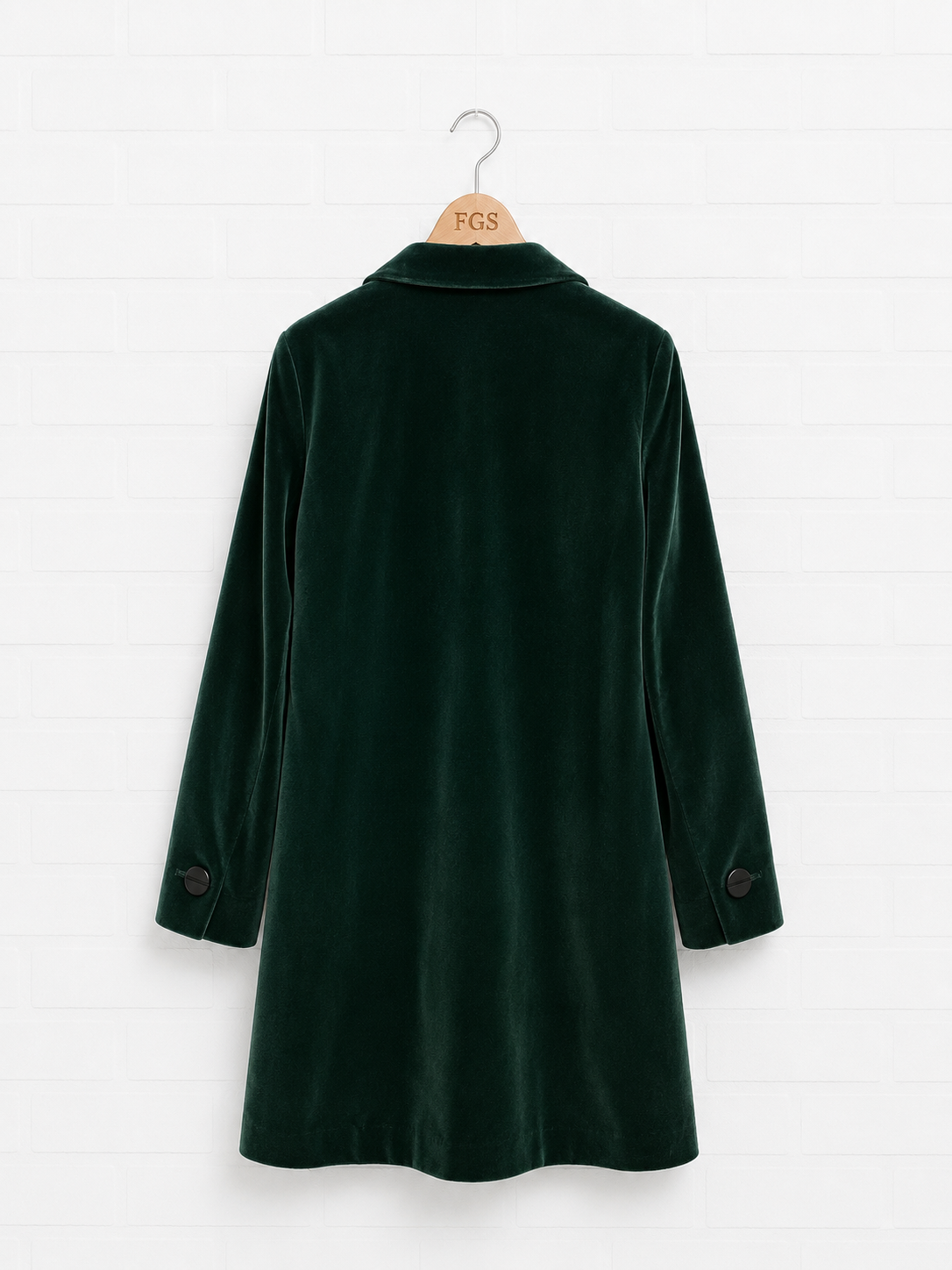 Jane Post Water Repellent Velvet Car Coat- XS