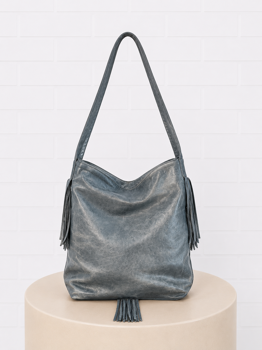 Faith Hebrews 11:1 Blue Leather "Peace" Bag