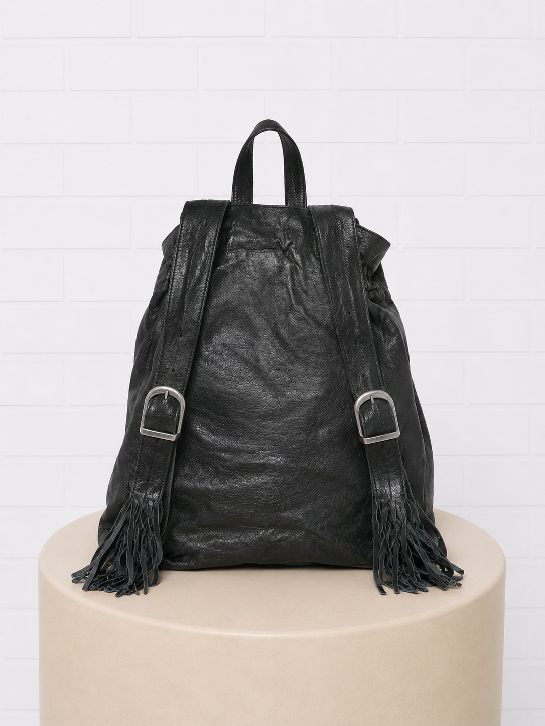 Faith Hebrews 11:1 Black Leather "Love" Backpack