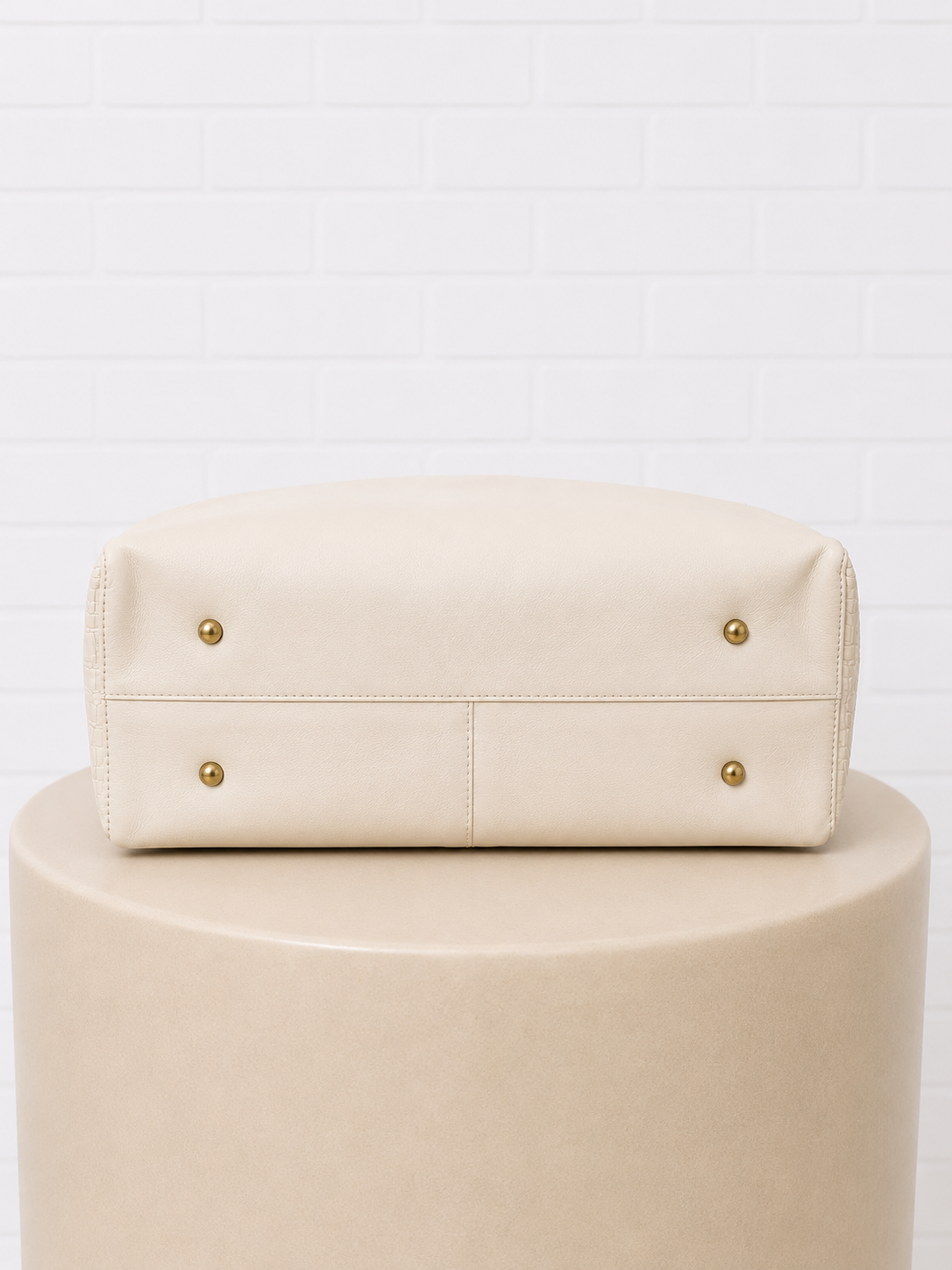 Aspen True Cream Croc Effect Leather Tote