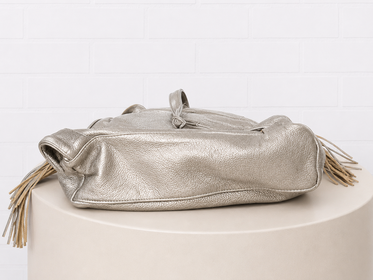 Faith Hebrews 11:1 Silver Leather Backpack