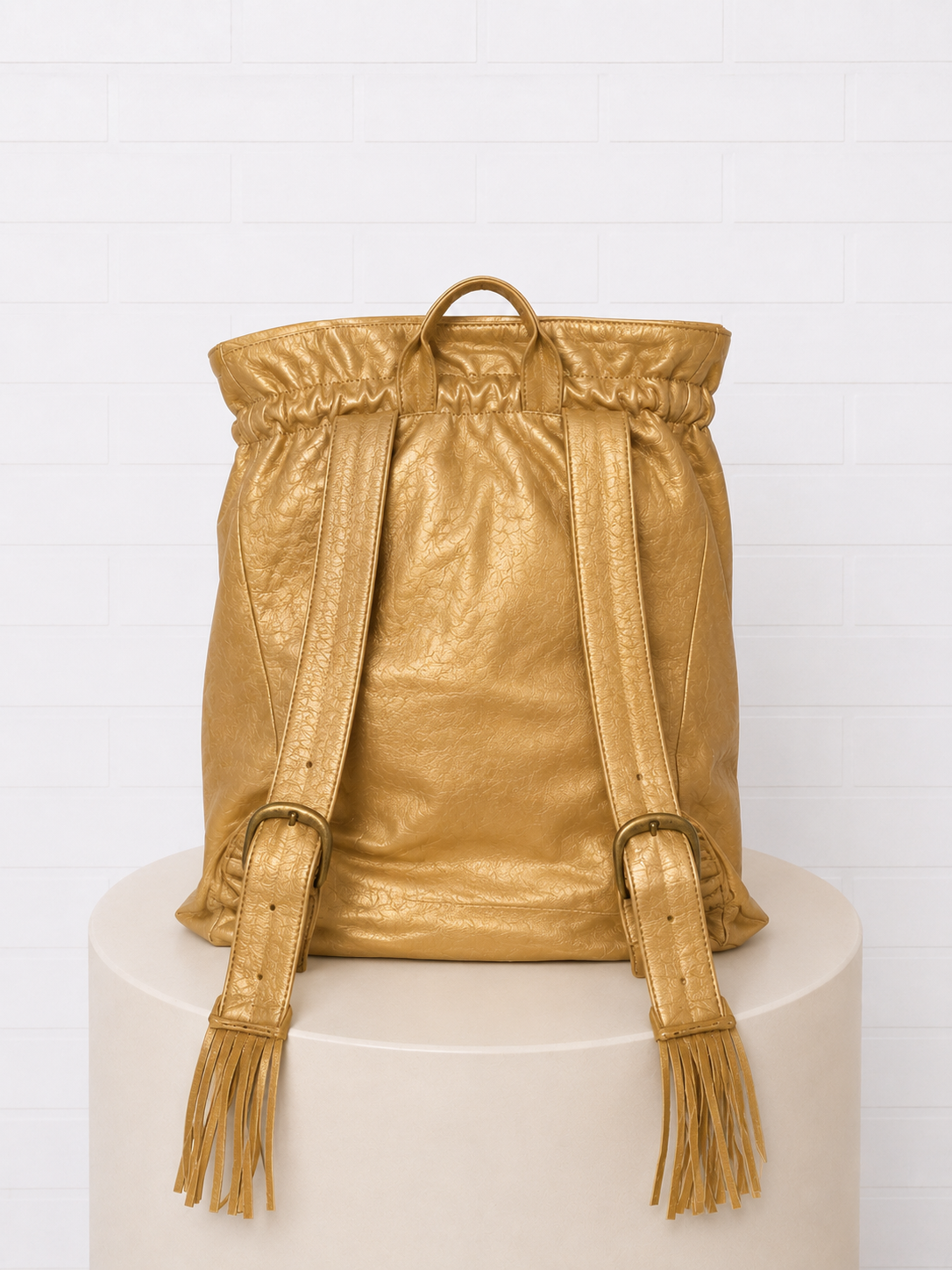 Faith Hebrews 11:1 Gold Leather "Hope" Backpack