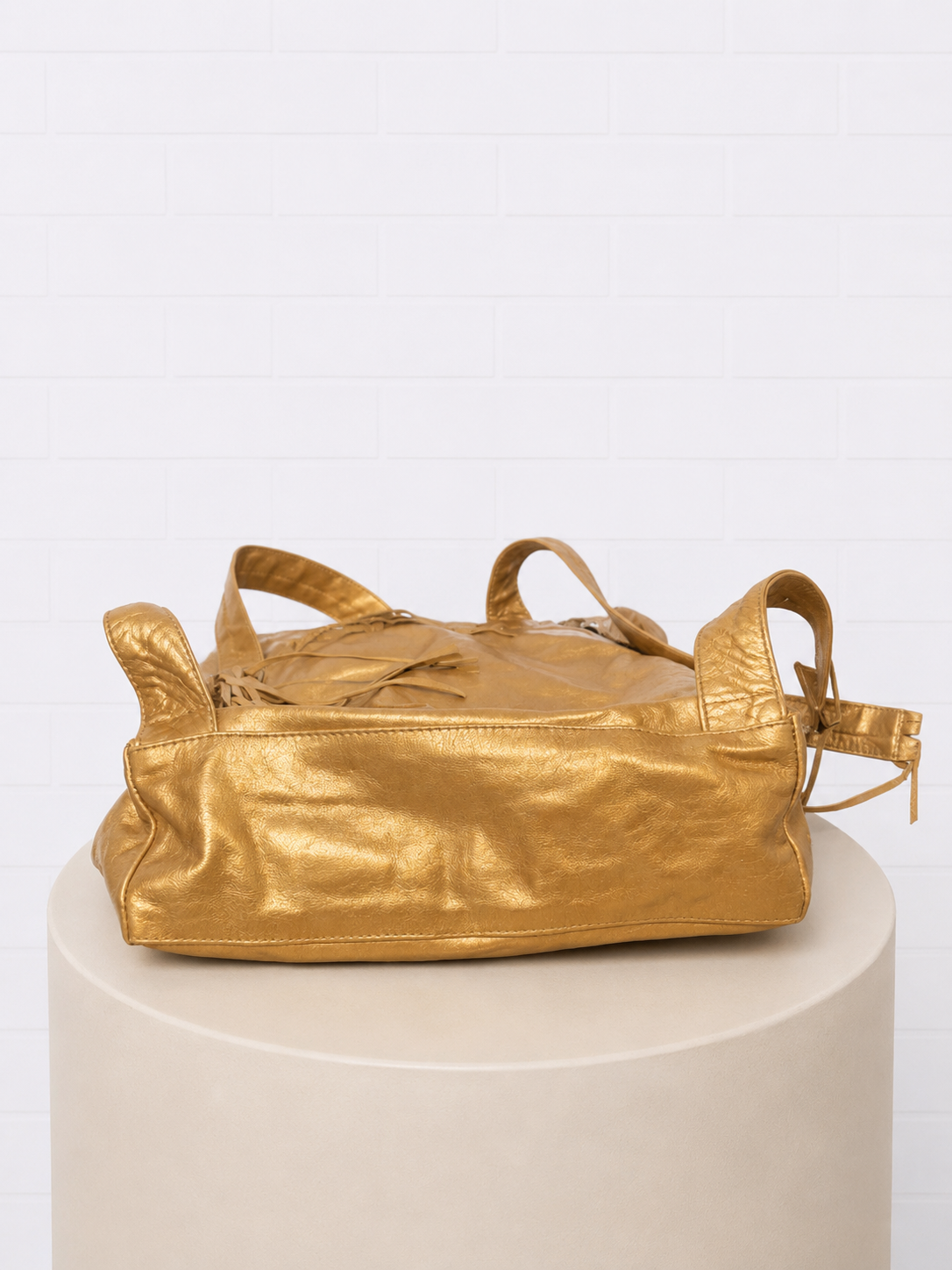 Faith Hebrews 11:1 Gold Leather "Hope" Backpack