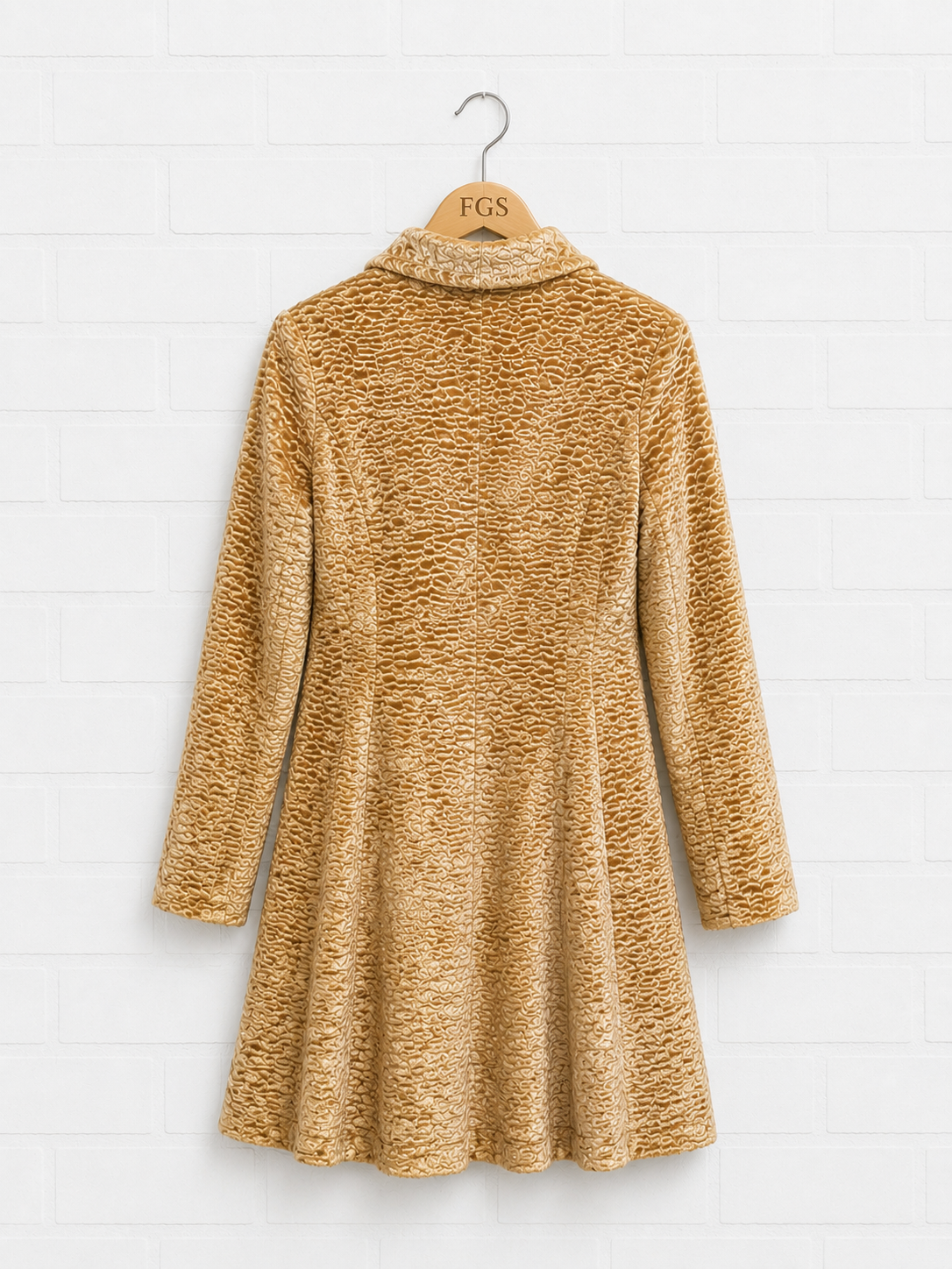 Avenue Montaigne Swirl Embossed Faux Fur Mid Length Coat-6