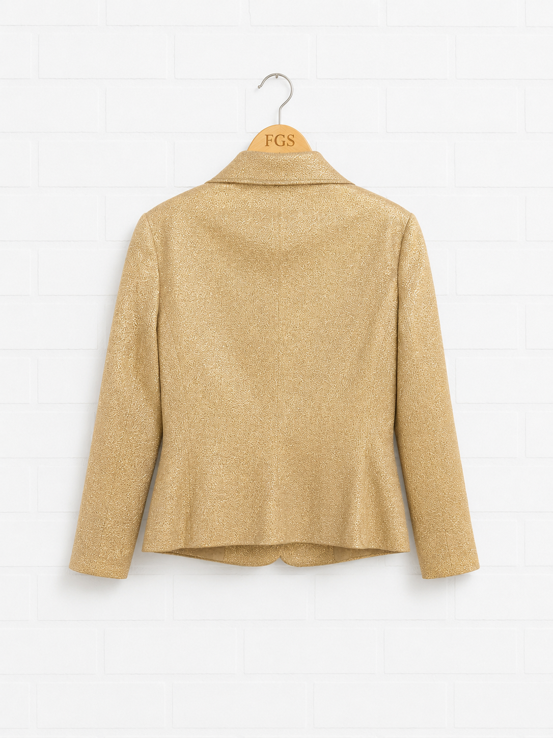Dolce & Gabbana Matte Gold Cloque Blazer- 44
