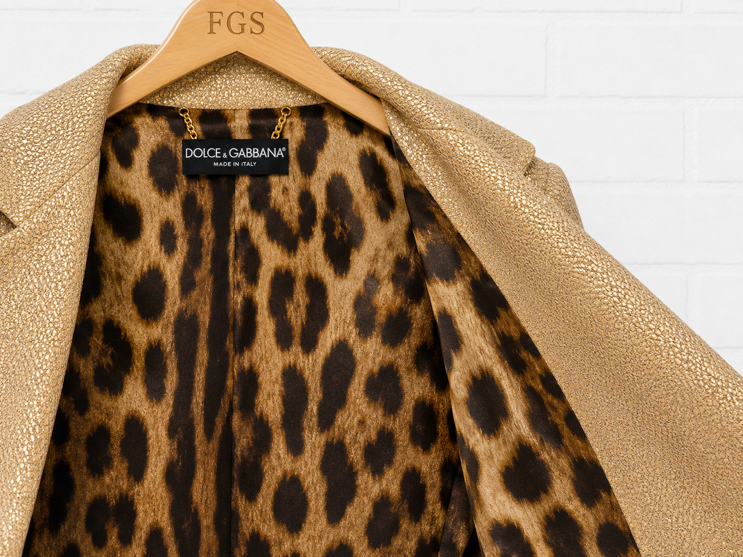 Dolce & Gabbana Matte Gold Cloque Blazer- 44