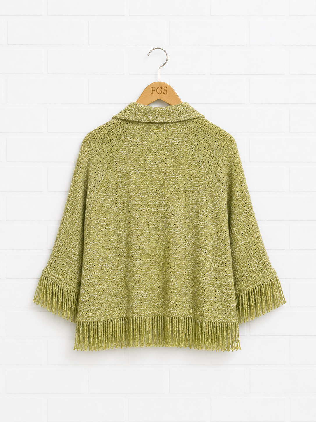 St. John Textured Open Knit Fringe Jacket- S