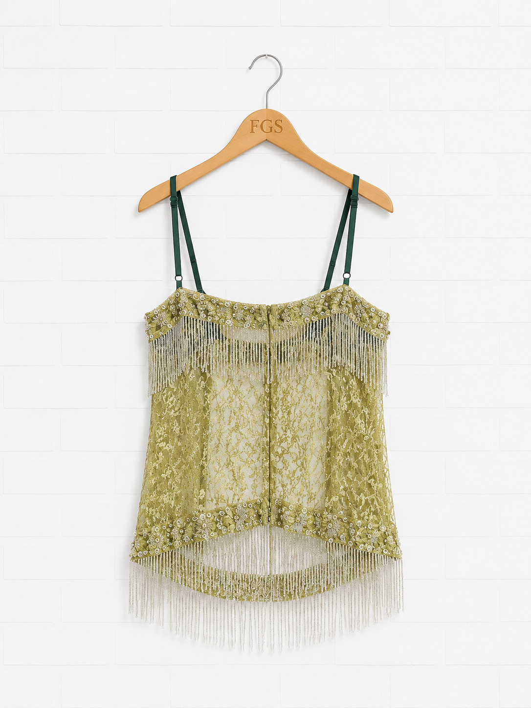 Dolce & Gabbana Beaded Fringe Metallic Lace Camisole- 42