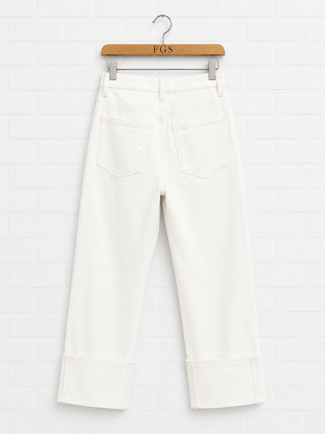 Etienne Marcel White Wide Cuff Pant