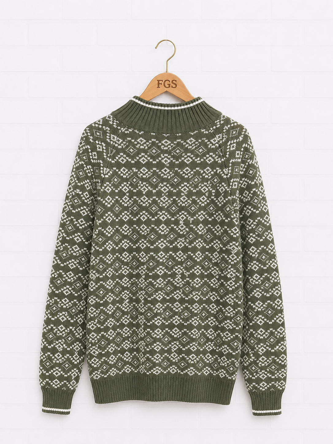 Alp N Rock Leo Fairisle 1/2 Zip Sweater-L