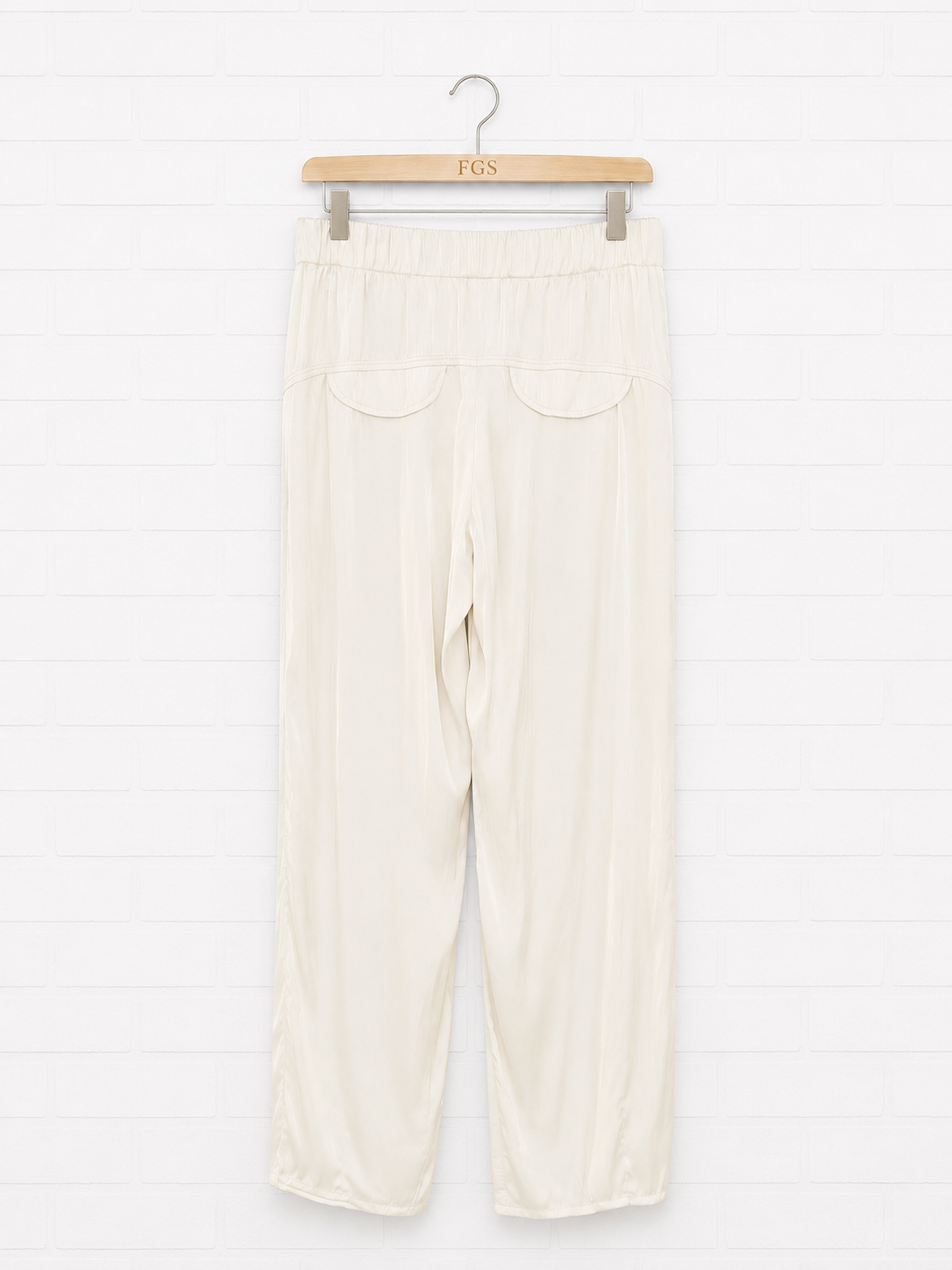 Beate Heymann Satin Cream Trousers-38