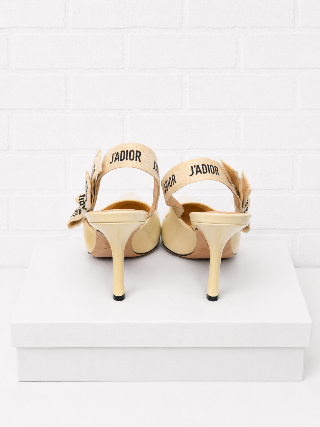 Christian Dior J'Adior Patent Slingback Pumps-Cream Patent Leather- 38.5