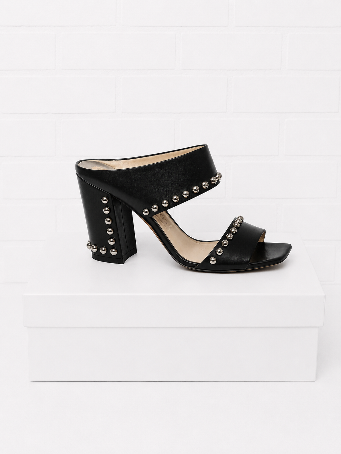 Jimmy Choo Matty Studded Leather Mules – Black- 38.5