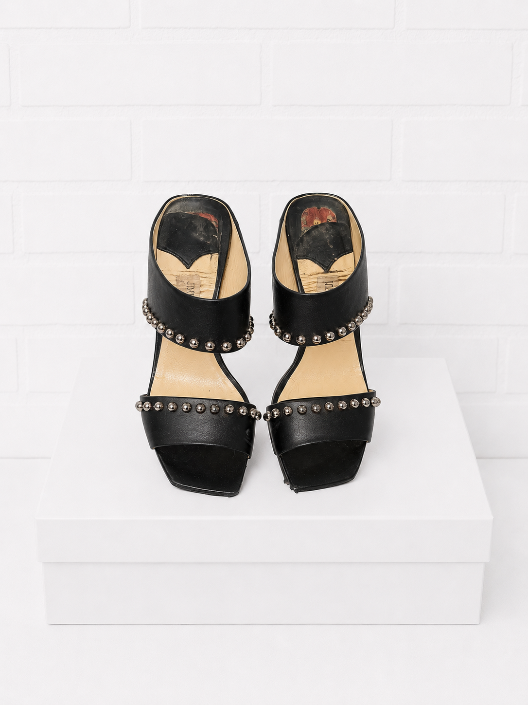Jimmy Choo Matty Studded Leather Mules – Black- 38.5