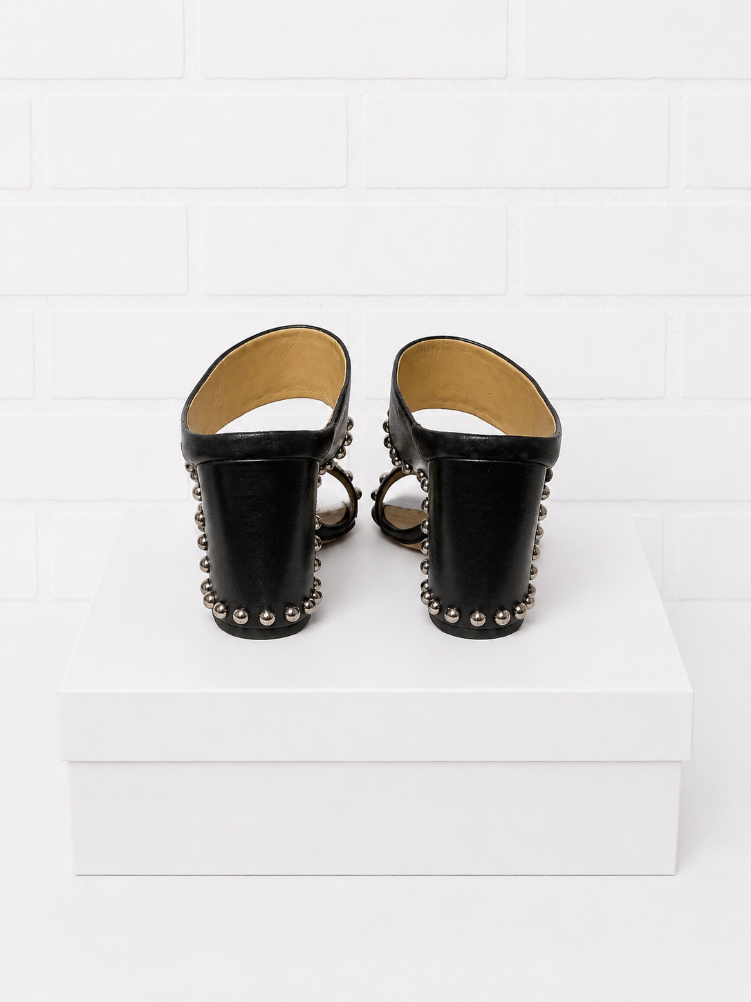 Jimmy Choo Matty Studded Leather Mules – Black- 38.5